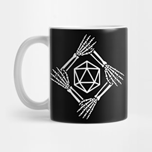 Polyhedral D20 Dice Skeleton Mug